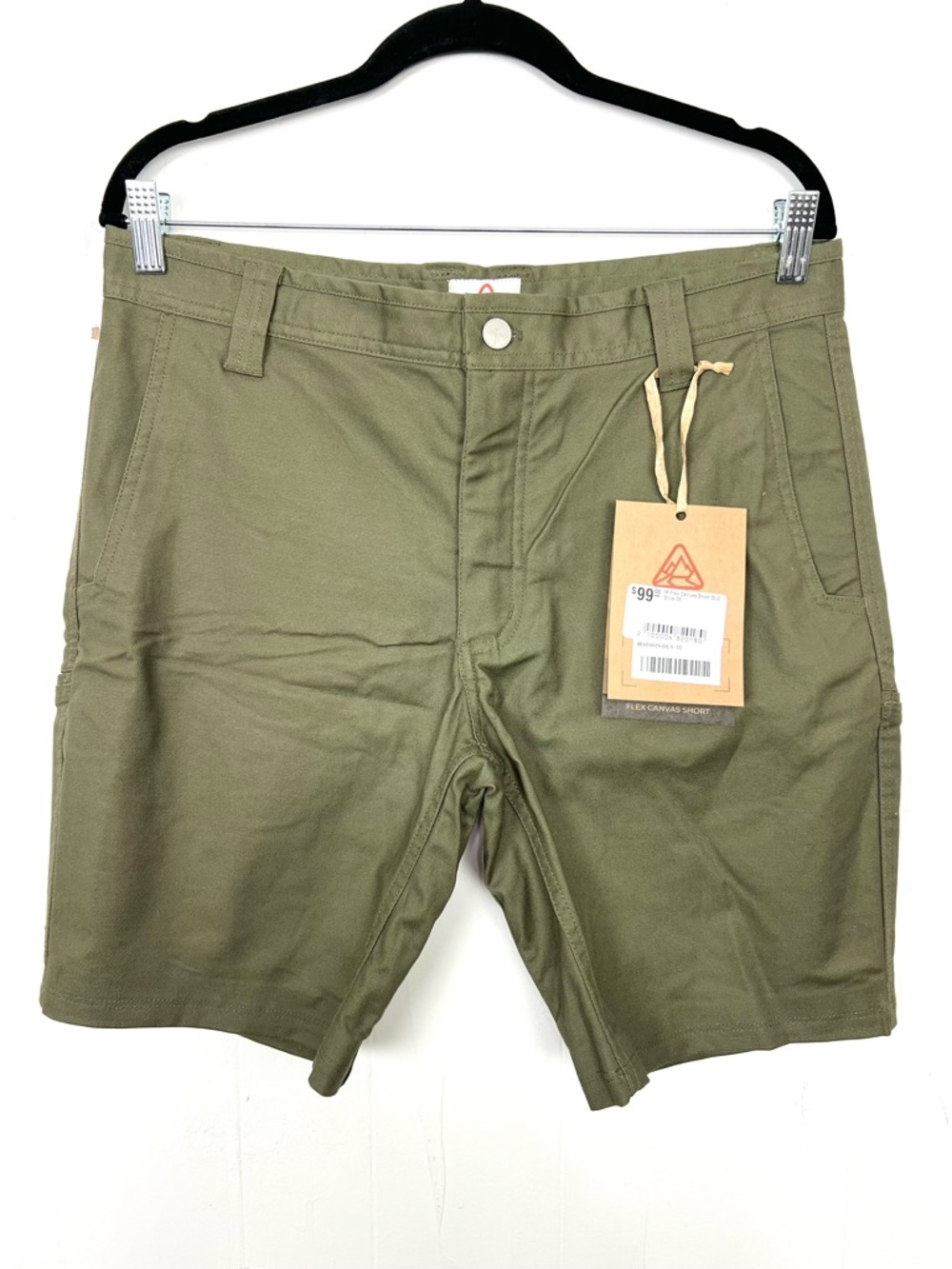 NWT Livsn Flex Canvas Shorts Olive Green Men's Size 32 Waist zq